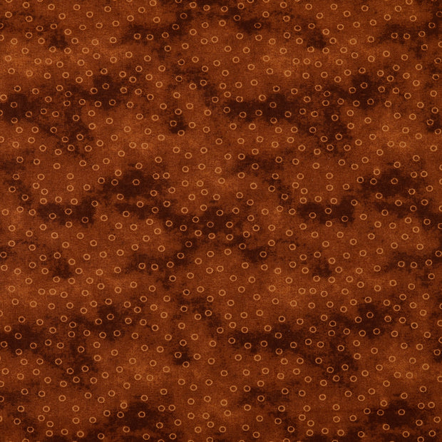 Popeline de Coton tissu motifs géométriques Marron