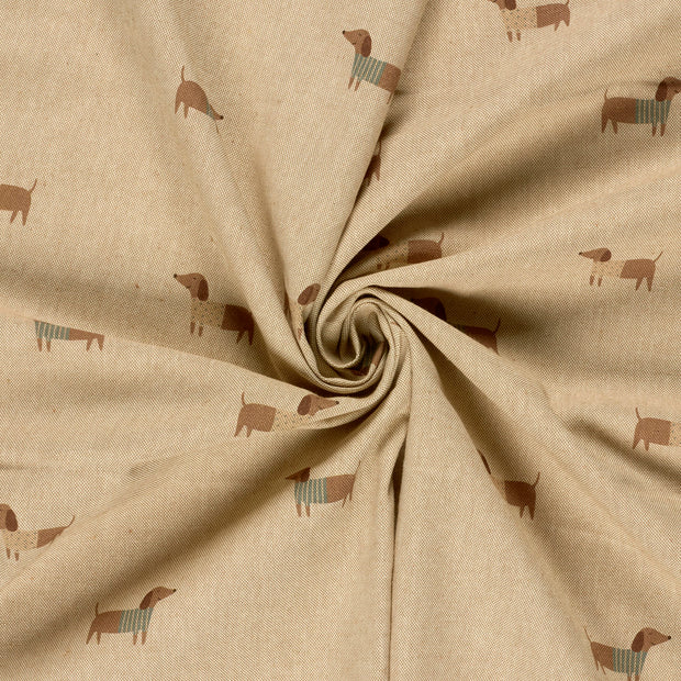 Aspect Lin tissu Beige imprimé numérique 