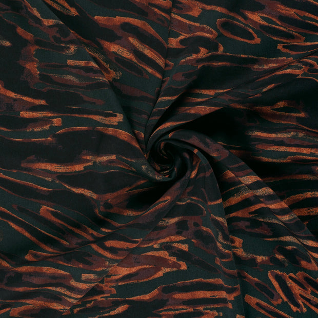 Viscose Satin fabric Steel Blue printed 