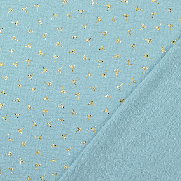 double gaze tissu turquoise 