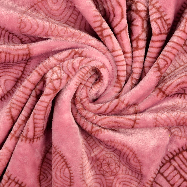 fleece fabric Brown printed 