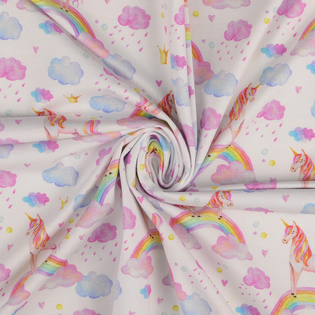 Jersey de Coton tissu blanc 