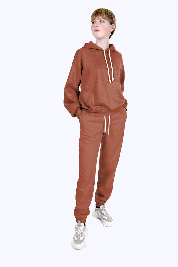Jogging tissu Unicolore Brique