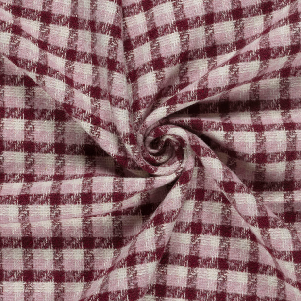 Jacquard fabric Bordeaux brushed 