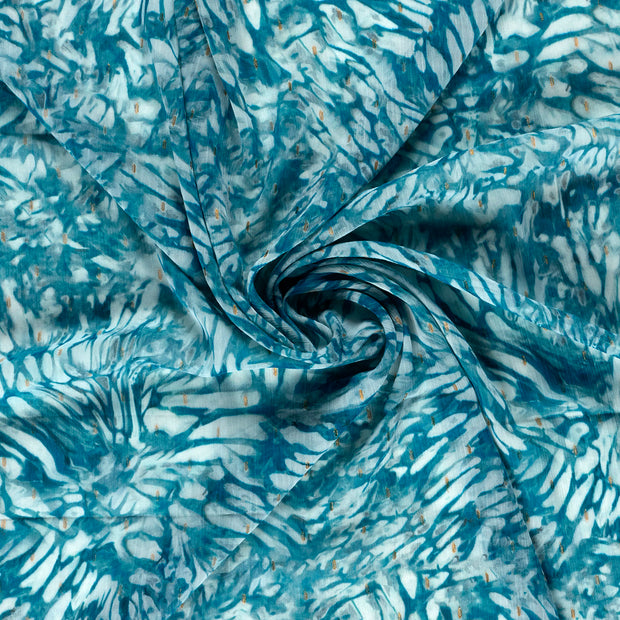 Chiffon fabric Dark Mint digital printed 