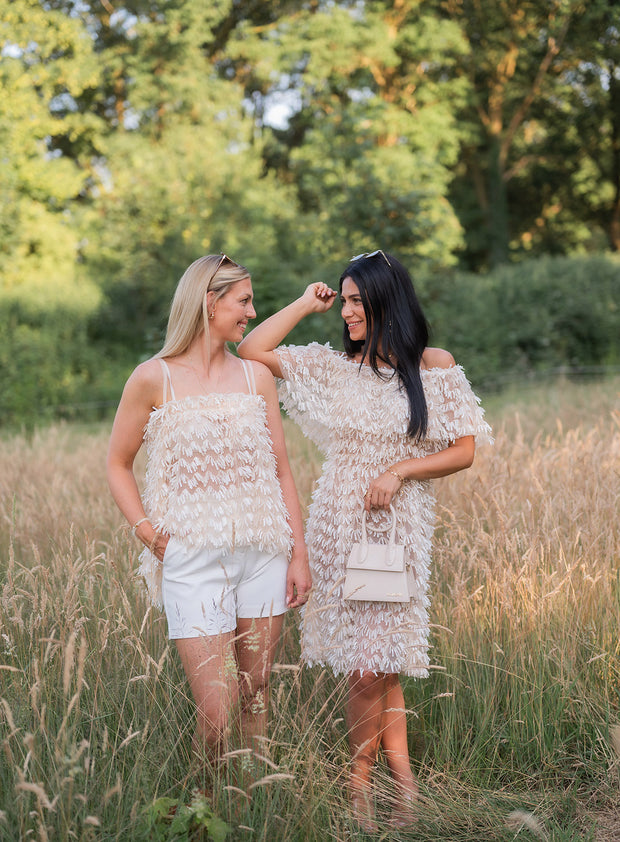 Maille tissu rayures Blanc cassé