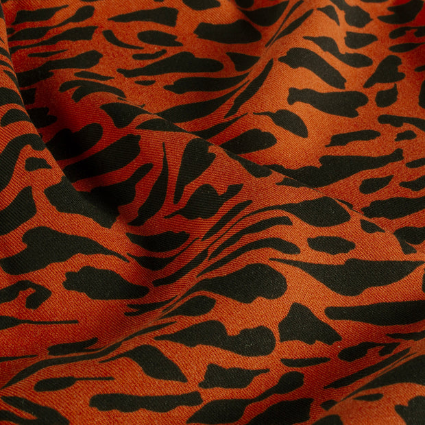 Viscose Twill fabric Abstract Brique
