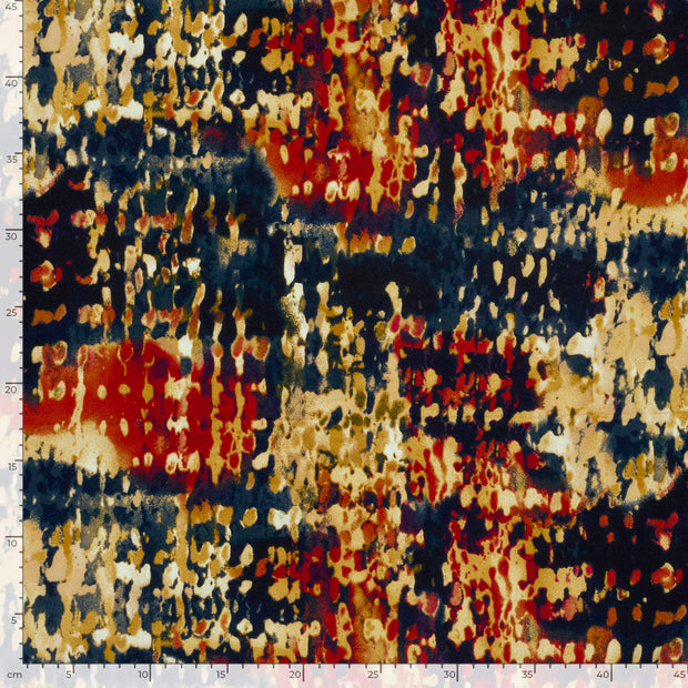 Viscose Vortex Jersey fabric Abstract Red