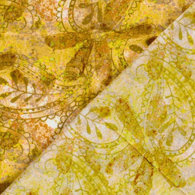 Voile fabric Paisley digital printed 