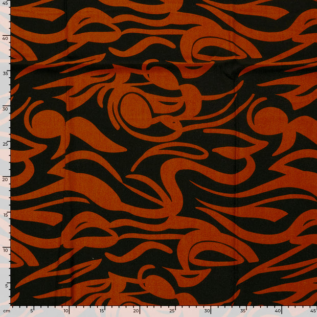Sergé de Viscose tissu Abstrait Brique
