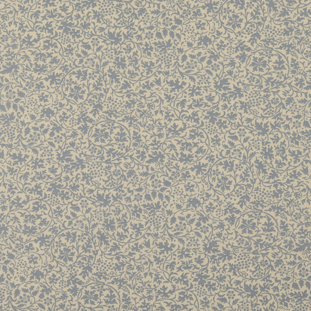 Cotton Poplin fabric Leaves Baby Blue