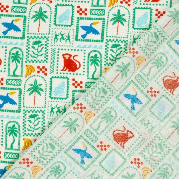 Muslin fabric Animals printed 