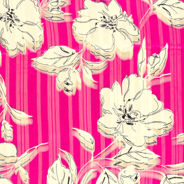 Chiffon fabric Fuchsia semi-transparent 