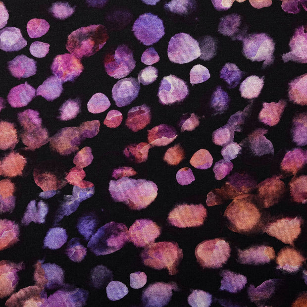 Jersey de Coton tissu camouflage Aubergine