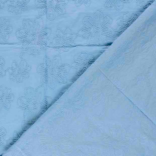  tissu Unicolore brodé 