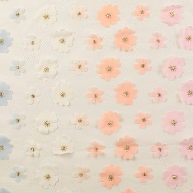 maille tissu fleurs multicolore