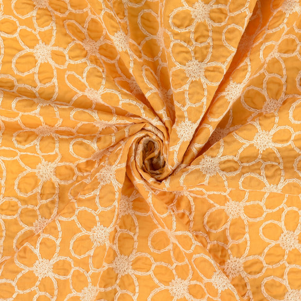 Popeline de Coton tissu Ocre 