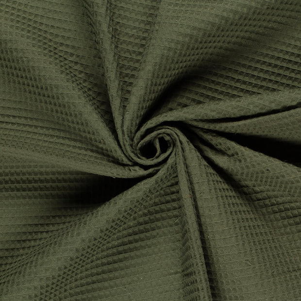 Waffelpiqué fabrik Khaki-Grün 