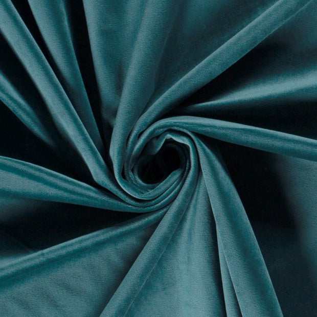 Velours tissu Unicolore Bleu Canard