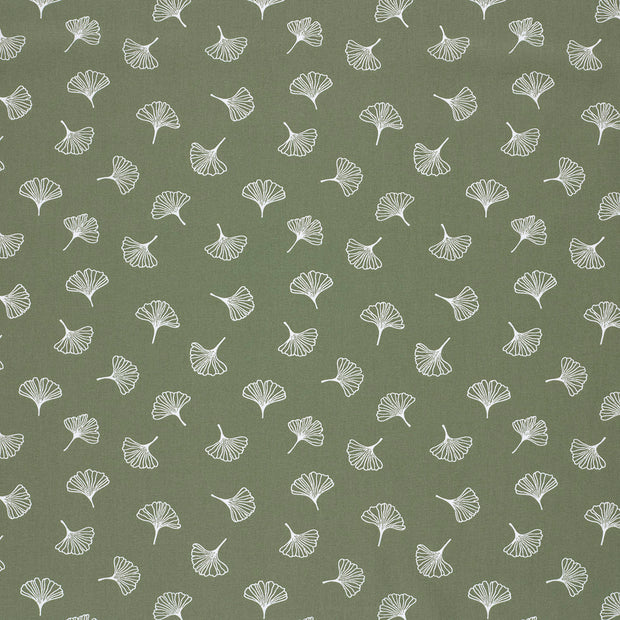 Popeline de Coton tissu Vert Olive mat 