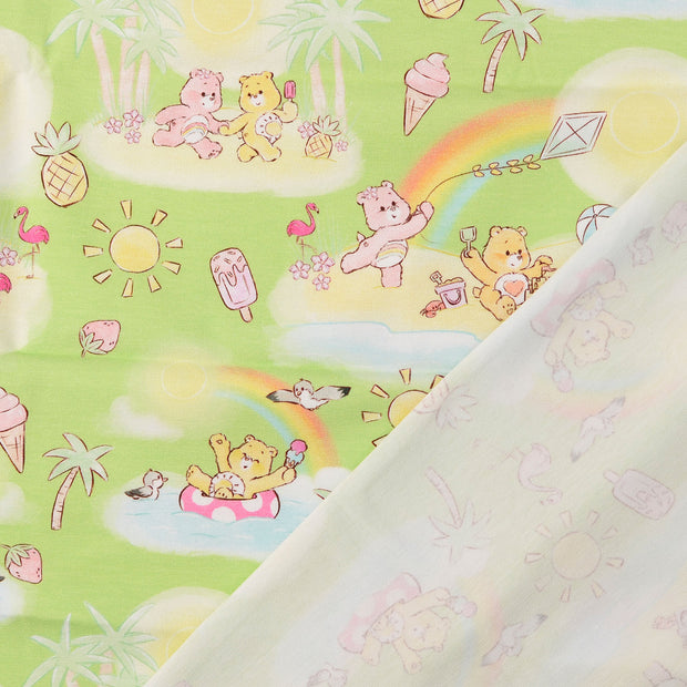 Jersey de Coton tissu vert 