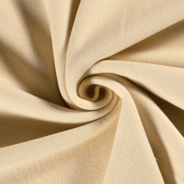 Baumwolle Fleece fabrik Uni Beige