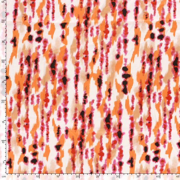 Satin Duchesse fabric Abstract Orange