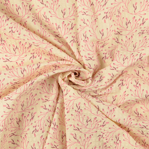 Seersucker tissu Rose clair 
