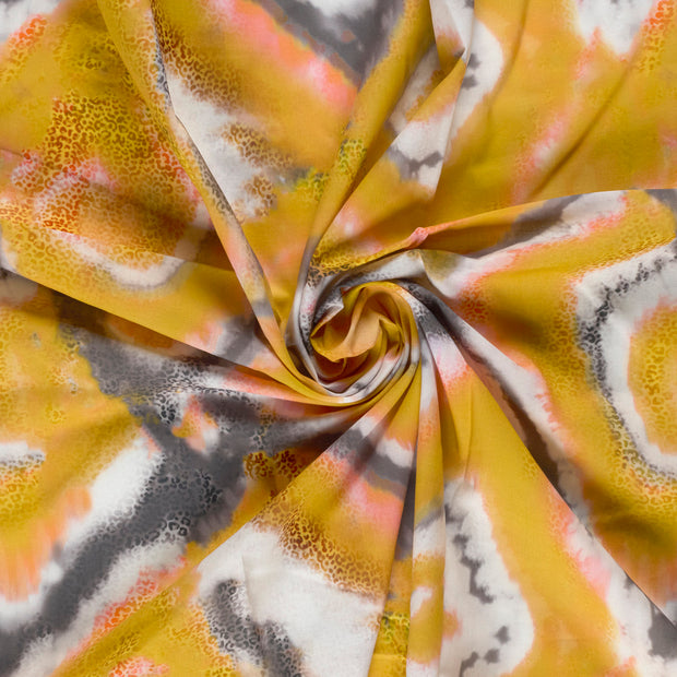 Voile fabric Oker digital printed 