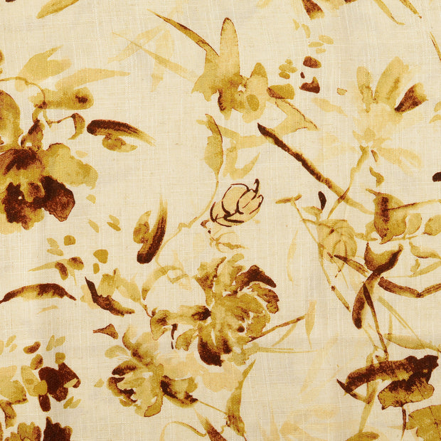  tissu fleurs marron