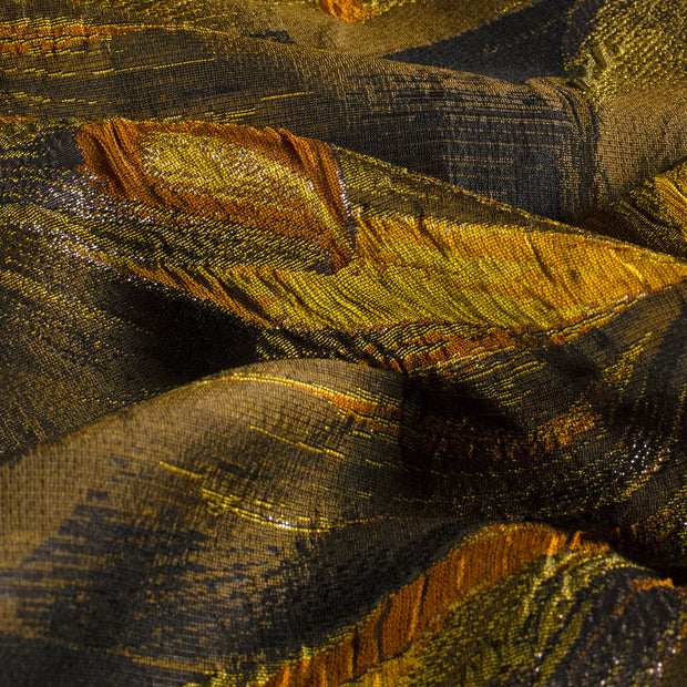 Jacquard fabric Flowers Oker