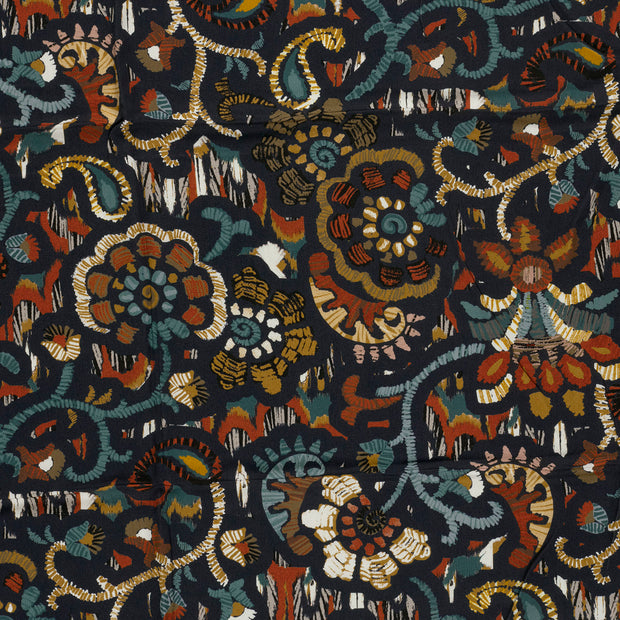 Viscose Satin fabric Navy shiny 