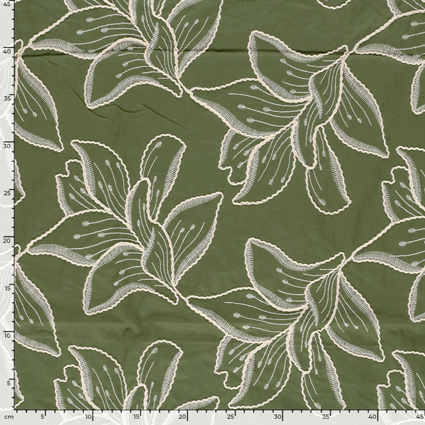 Voile tissu fleurs 