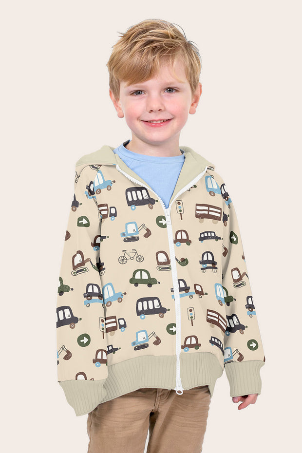 Softshell fabric Cars Beige
