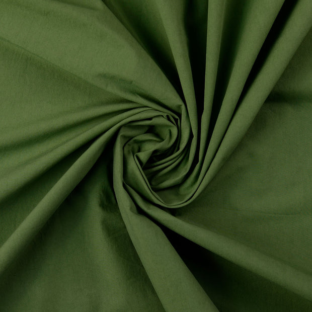 Popeline de Coton tissu Vert Olive 