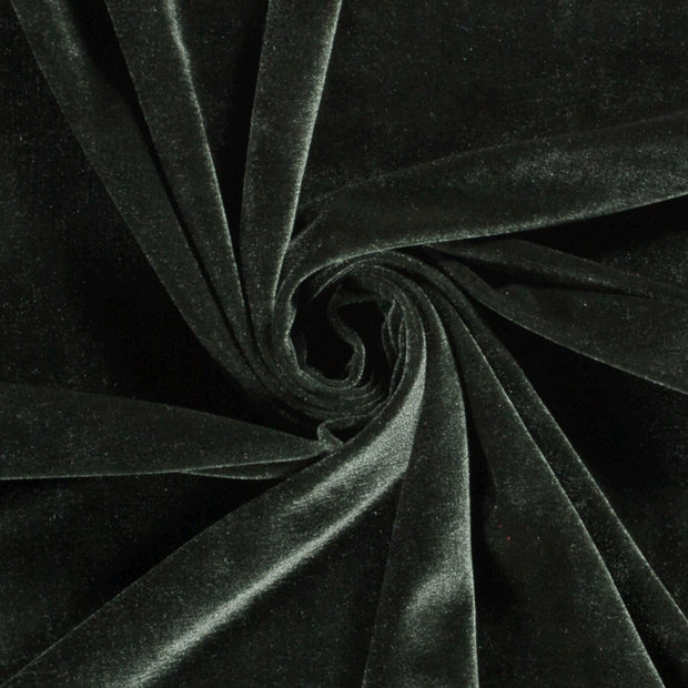 Velvet Stretch fabric Dark Green 