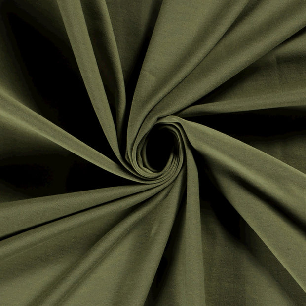 Jersey tissu Unicolore Vert Forêt