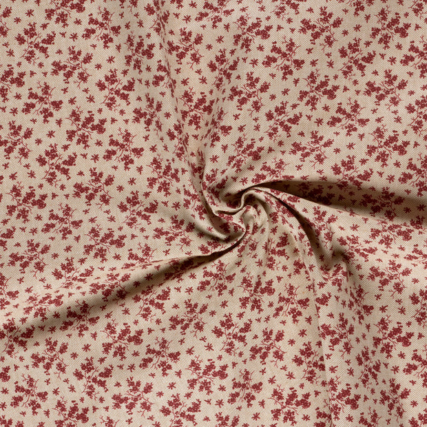 Aspect Lin tissu Rouge Bordeaux imprimé numérique 