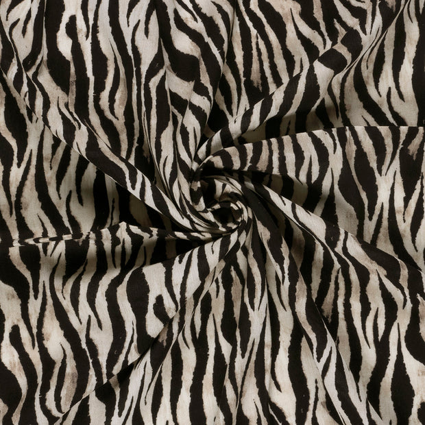 Borken Crepe fabric Black printed 