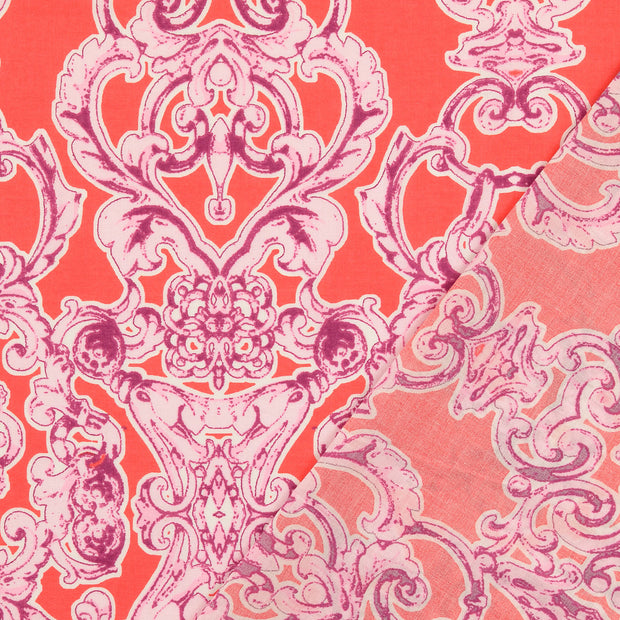 CO Voile fabrik rot bedruckt 