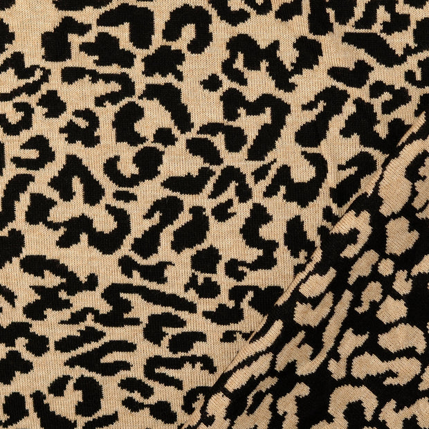 Heavy Knit tissu Noir jacquard 