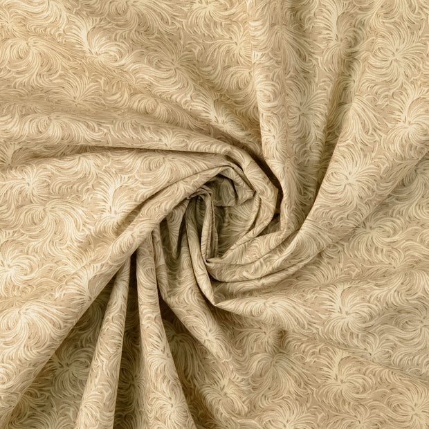 Popeline de Coton tissu Beige 