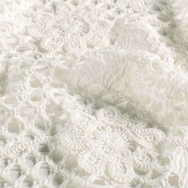  tissu fleurs Blanc