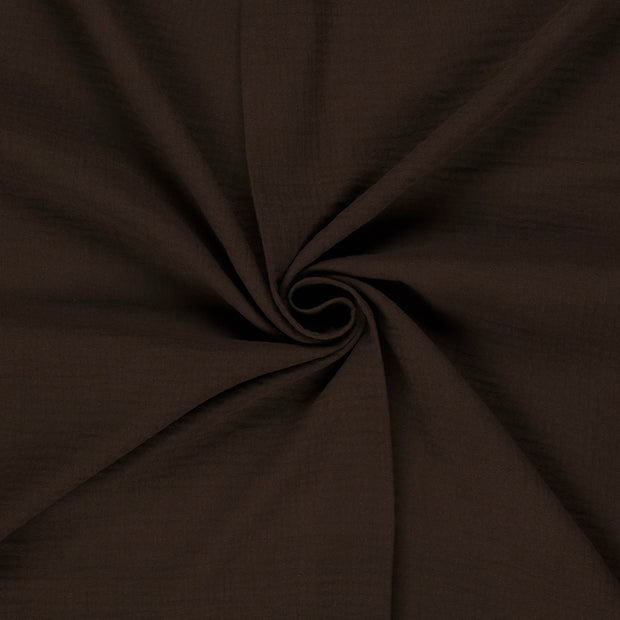Double gaze très large tissu Marron Foncé 
