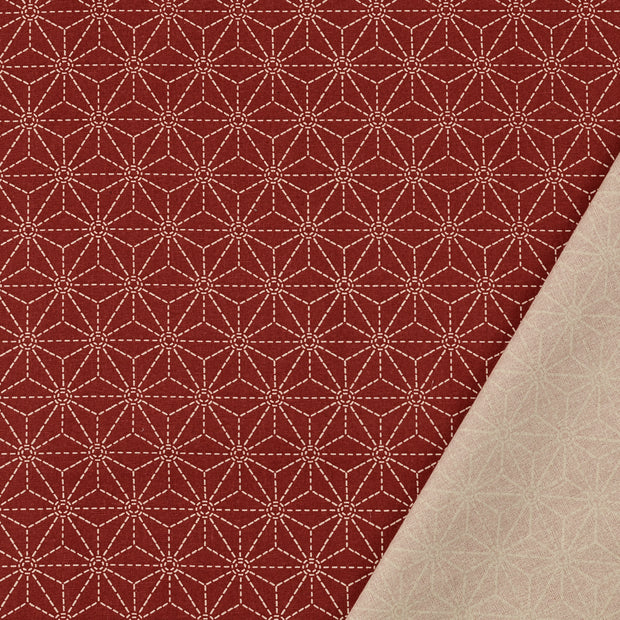 Cotton Poplin fabric Bordeaux printed 