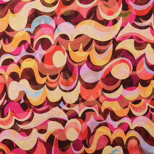 Cotton Jersey fabric Abstract Red