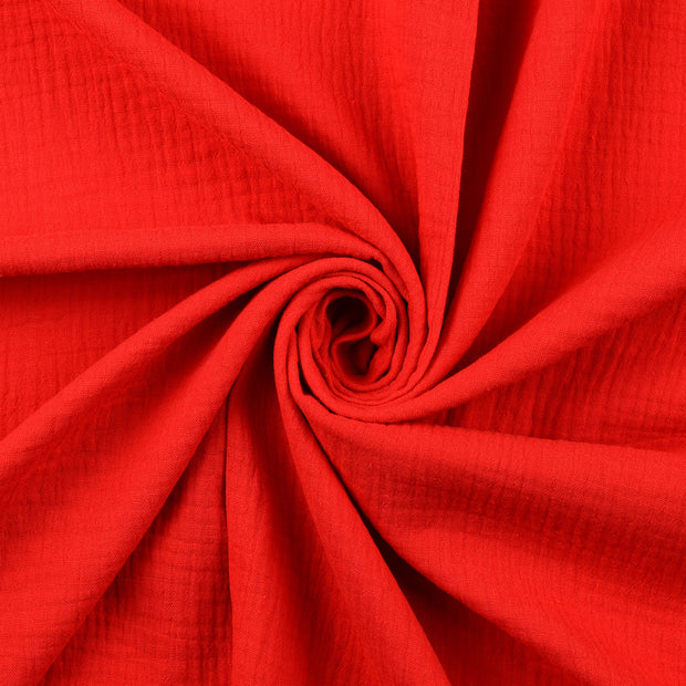 double gaze tissu rouge 