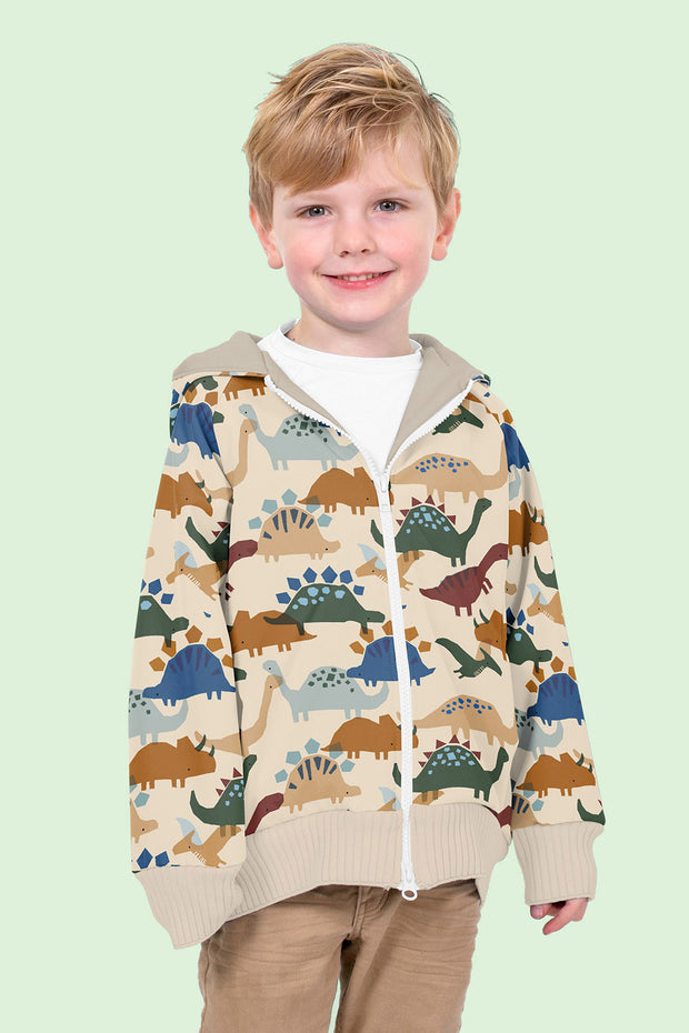 Softshell fabric Dinosaurs Beige