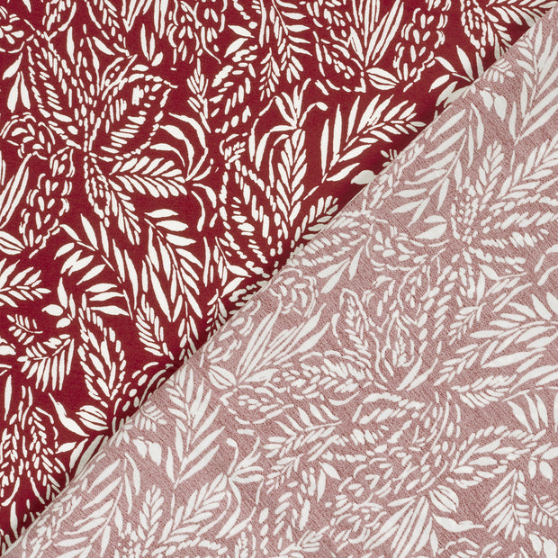 Viscose Nylon Crepe fabric Leaves printed 