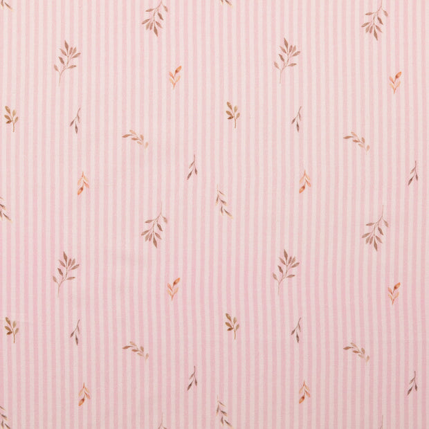 cretonne fabric Stripes Light Pink
